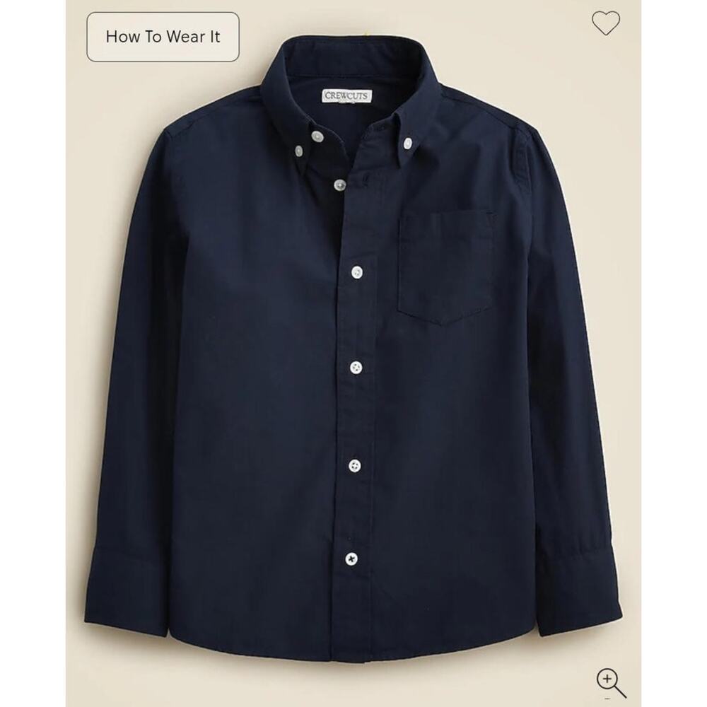 NWT Crewcuts Boy's Stretch Poplin Button-Down Shirt Blue 7